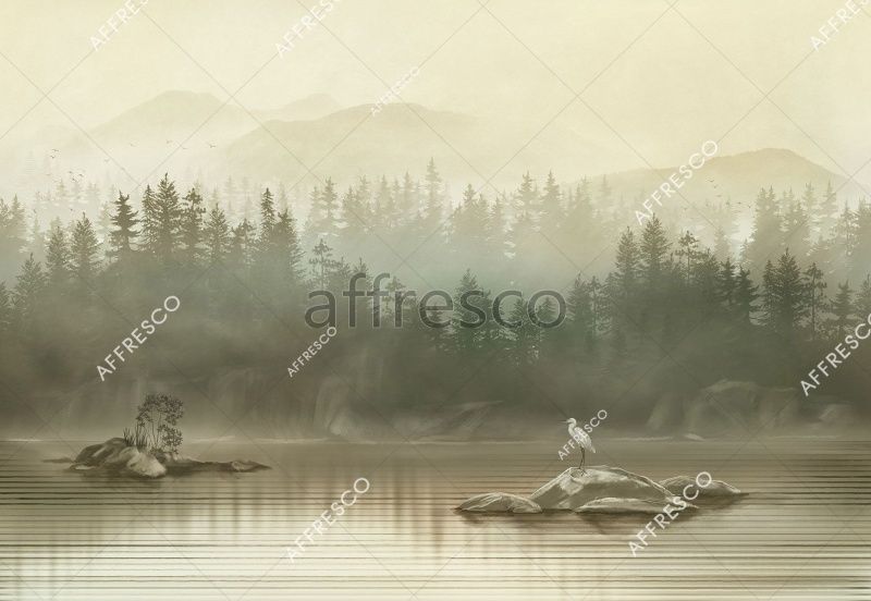 Фреска Аист на камне, арт. ID137768