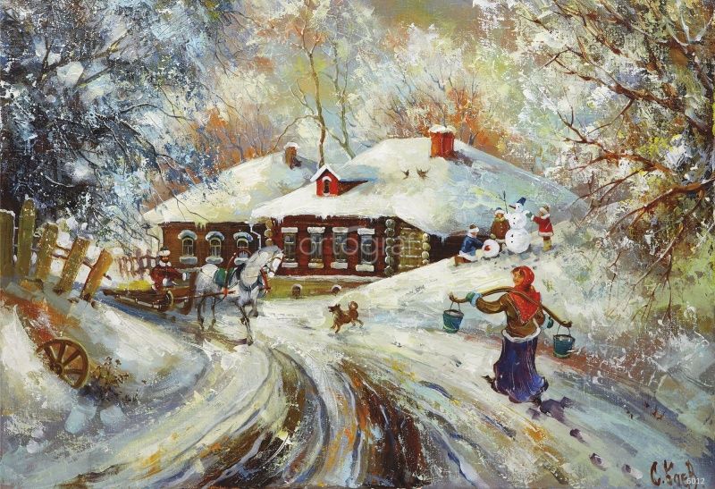 Фреска Зимний пейзаж Art.6012