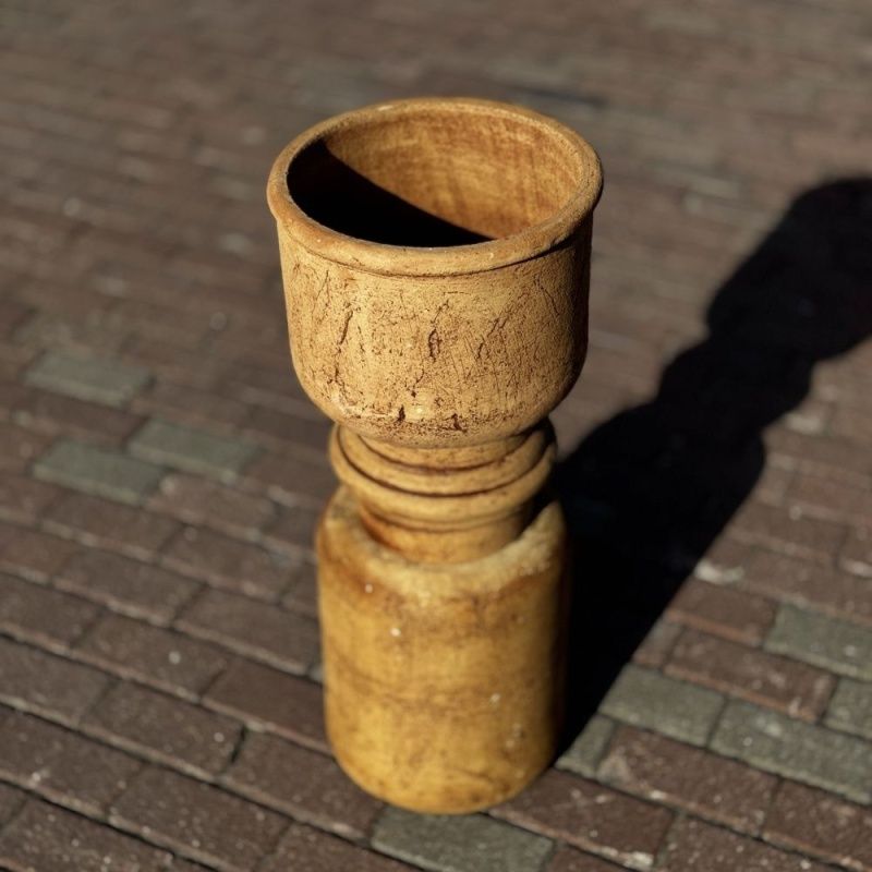 Горшок из красной глины тройной