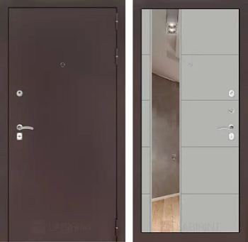 Входная дверь Классик антик медный с Зеркалом 19