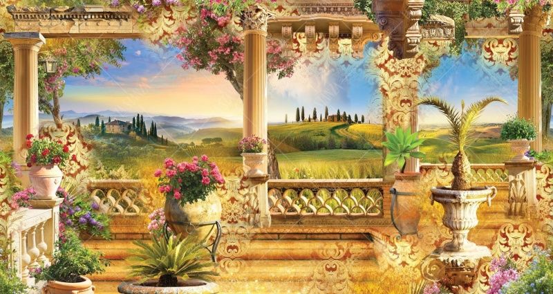 Фреска Орнамент на веранде в Тоскане