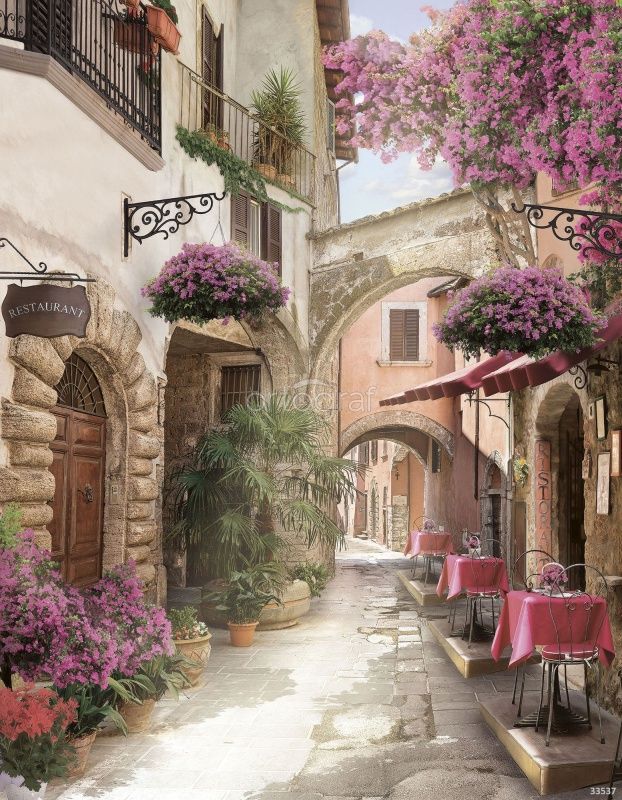 Фреска Уютная улочка Art.33537