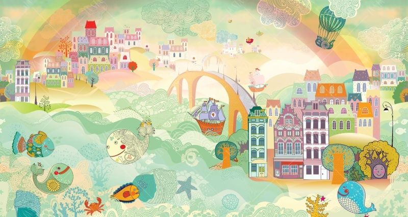 Фреска Волшебный городок и радуга