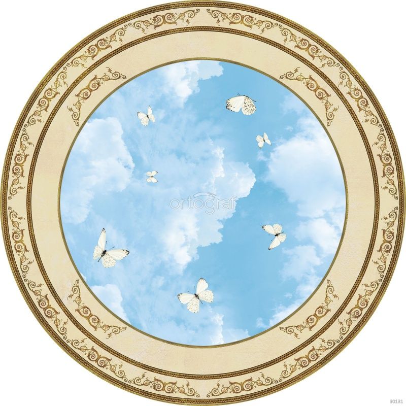 Фреска Круглый свод с бабочками Art.30131