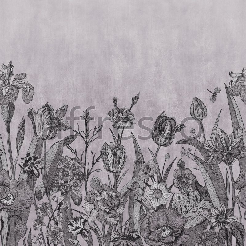 Фреска Цветочные штрихи, арт. ID135809