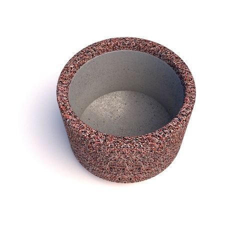 Вазон бетонный уличный Степ (фактура серо-красный гранит)