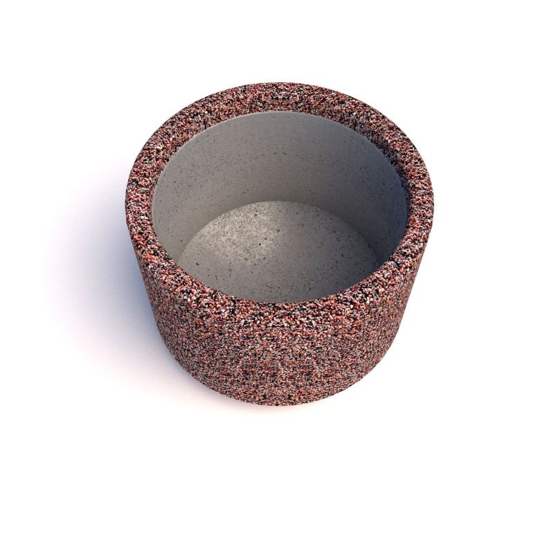 Вазон бетонный уличный Степ (фактура серо-красный гранит)