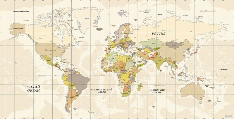 Фреска Карта мира Art.33547