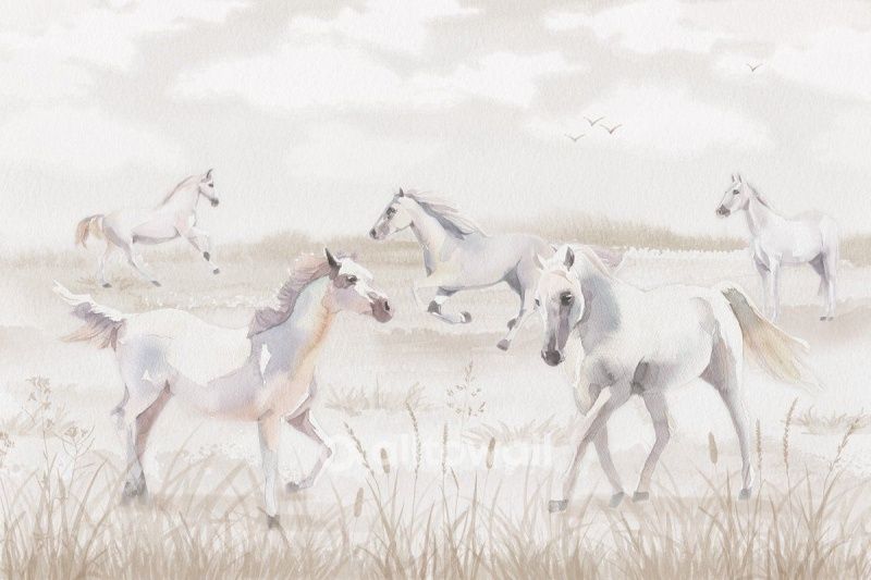 Фреска Степные лошади