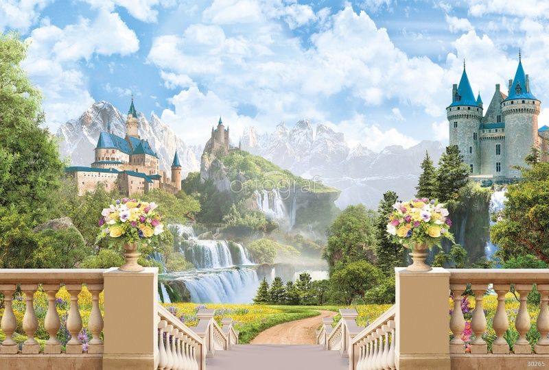 Фреска Спуск в долине с замками Art.30265