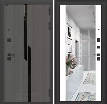 Входная дверь Карбон с зеркалом Максимум