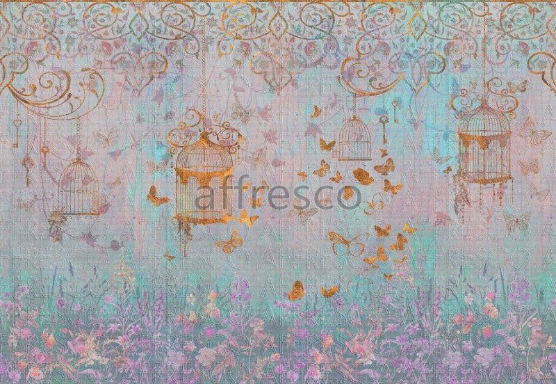 Фреска Золотая клетка, арт. ID136393