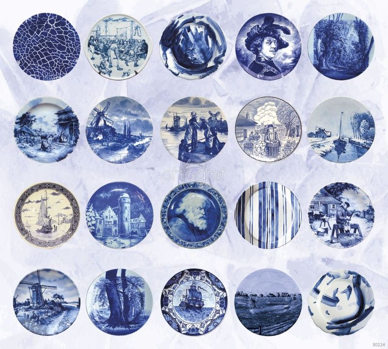 Фреска Старинные тарелки Art.30224