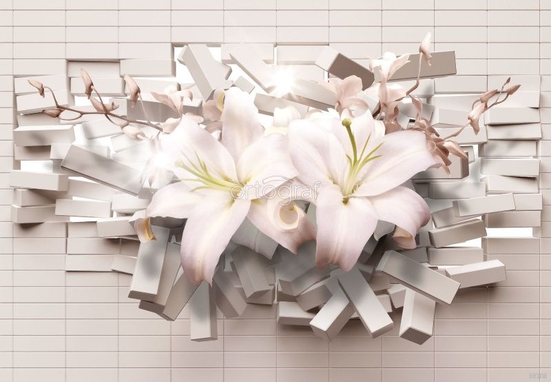 Фреска Розовые лилии Art.33208