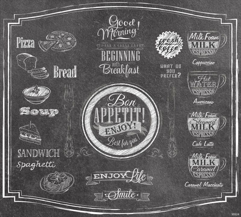 Фреска Меню кафе Art.30324