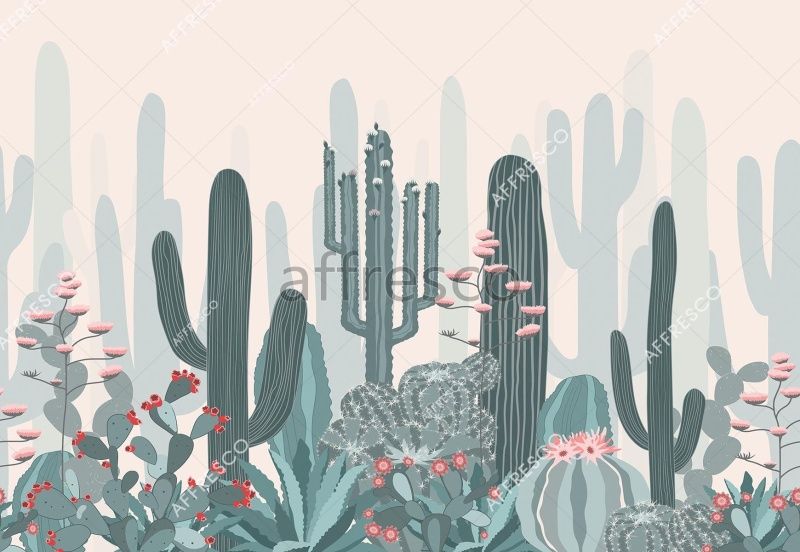 Фреска Цветущий кактус, арт. ID139429