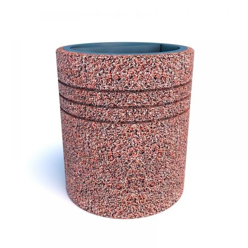 Урны бетонные уличные Гамбург (фактура серо-красный гранит)