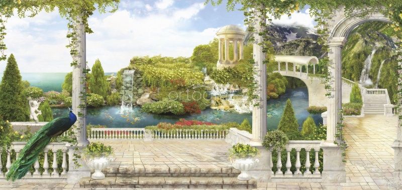 Фреска Сад с павлином Art.3178