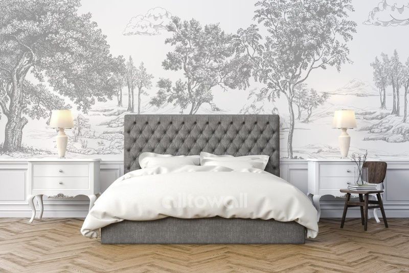 Фреска Графитовый лес-3