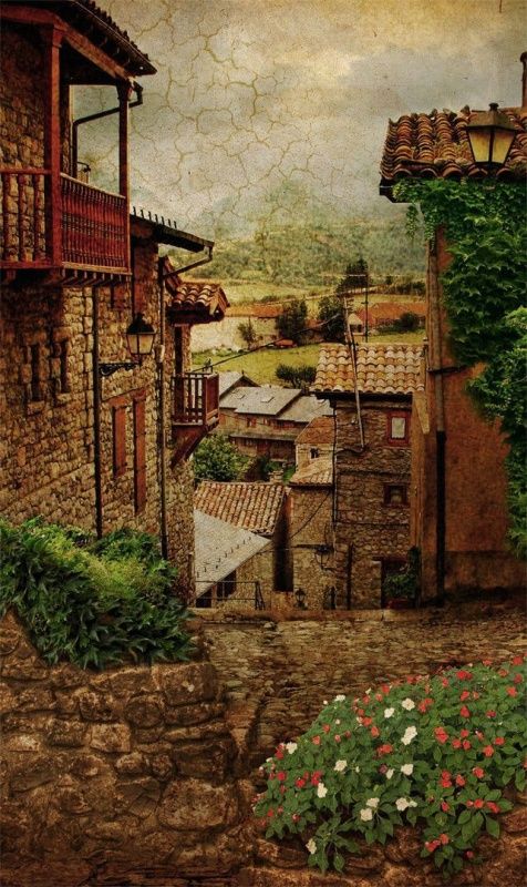 Фреска Переулок в темных тонах