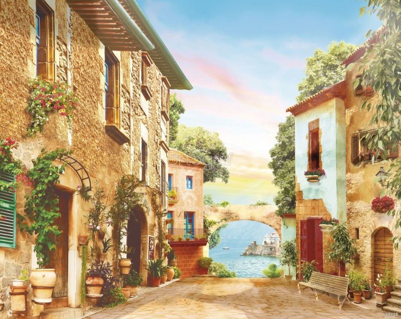 Фреска Улочка с видом на бухту Art.30728