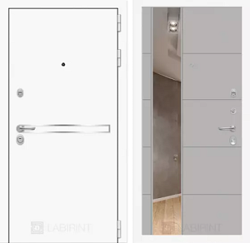 Входная дверь Лайн Вайт с Зеркалом 19