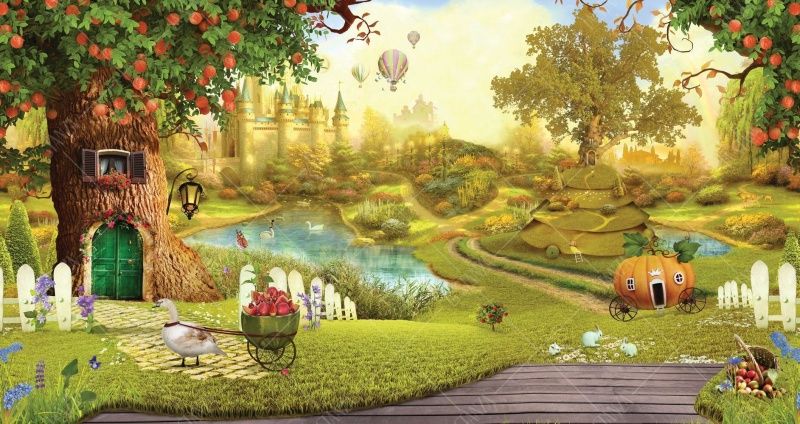 Фреска Домик в дереве, карета из тыквы