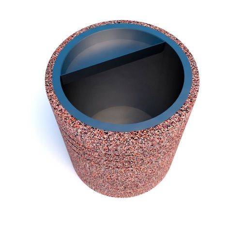 Урны бетонные уличные Гамбург (фактура серо-красный гранит)