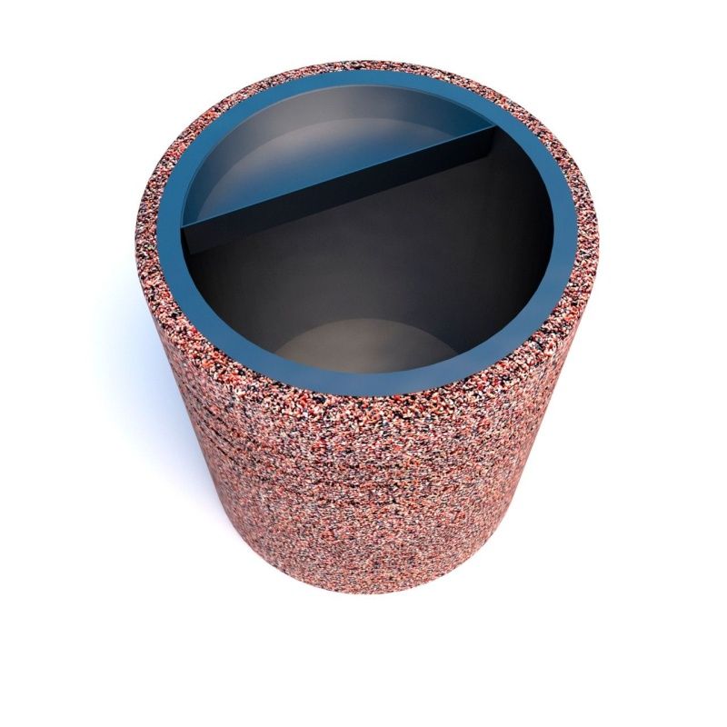 Урны бетонные уличные Гамбург (фактура серо-красный гранит)