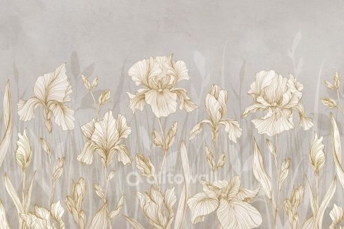 Фреска Изящные ирисы-2