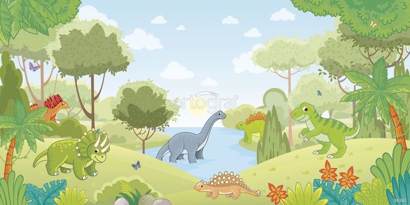 Фреска Страна динозавров Art.34361
