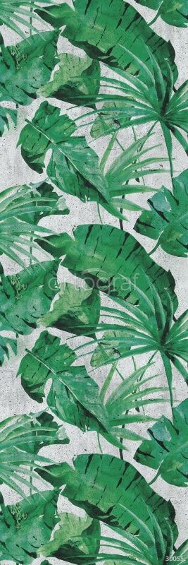 Фреска Пальмовые листья на бетоне Art.30055