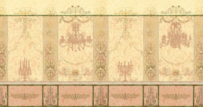 Фреска Панно с люстрой и подсвечниками