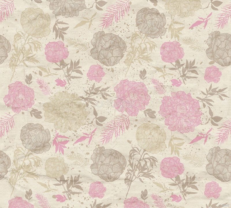 Фреска Розовые и бежевые цветочки Art.30307