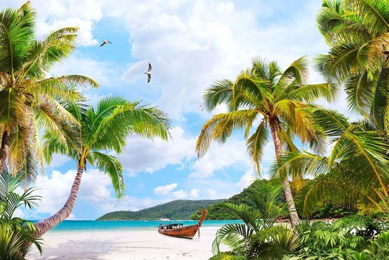 Фреска Пейзажи Пляжи и пальмы арт. a_687