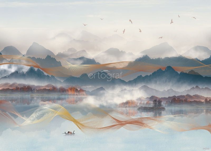 Фреска Туман над рекой  Art.34536