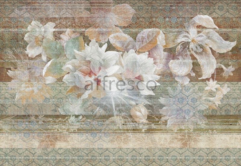 Фреска Пионы в орнаменте, арт. ID136277