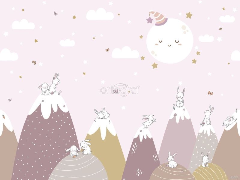 Фреска Зайки на холмах Art.34372