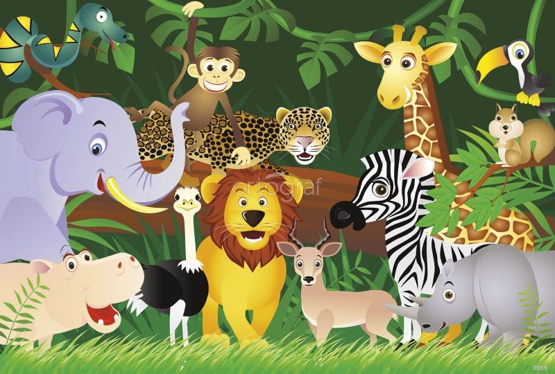 Фреска Звери в джунглях Art.859