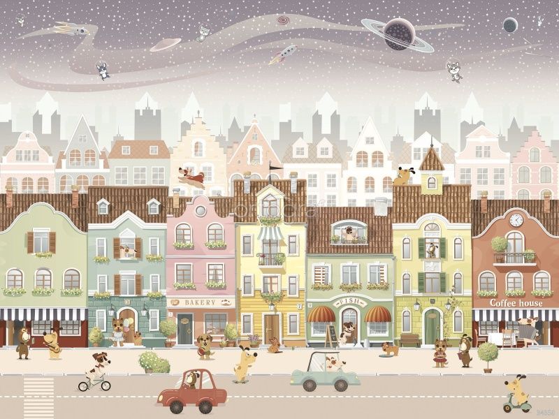 Фреска Маленькая улица Art.34350