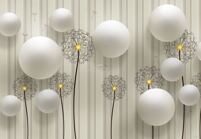 Фреска Одуванчики и шары Art.33127