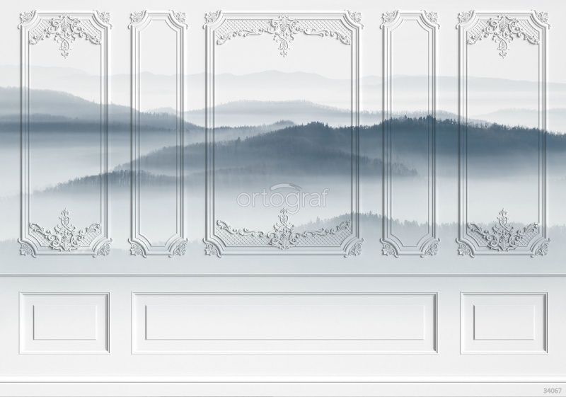 Фреска Пейзаж и лепнина Art.34067