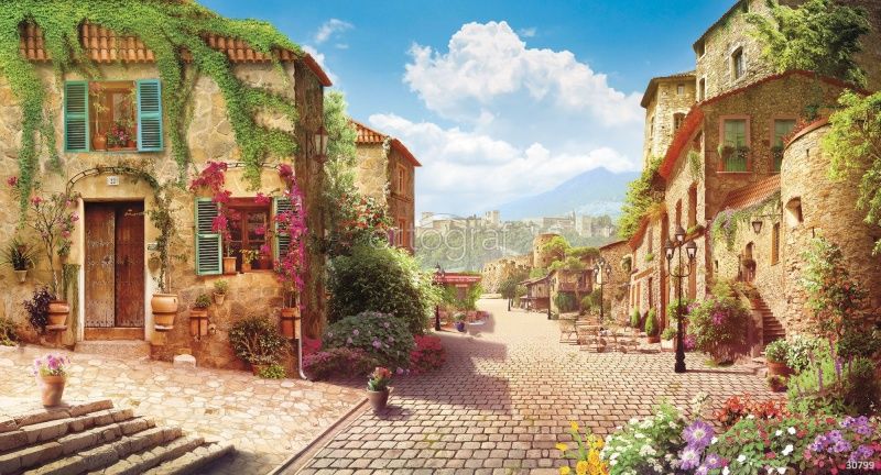 Фреска Мощеный дворик Art.30799