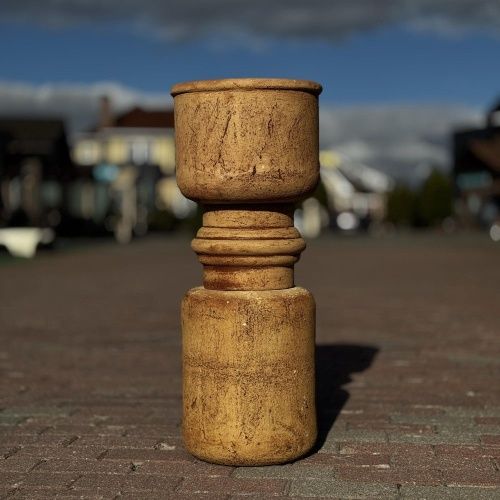 Горшок из красной глины тройной