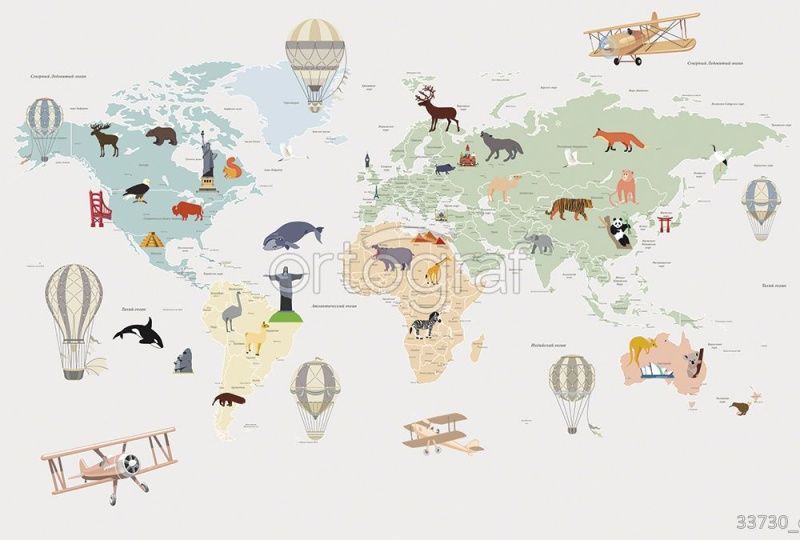 Фреска Карта с достопримечательностями  Art.33730