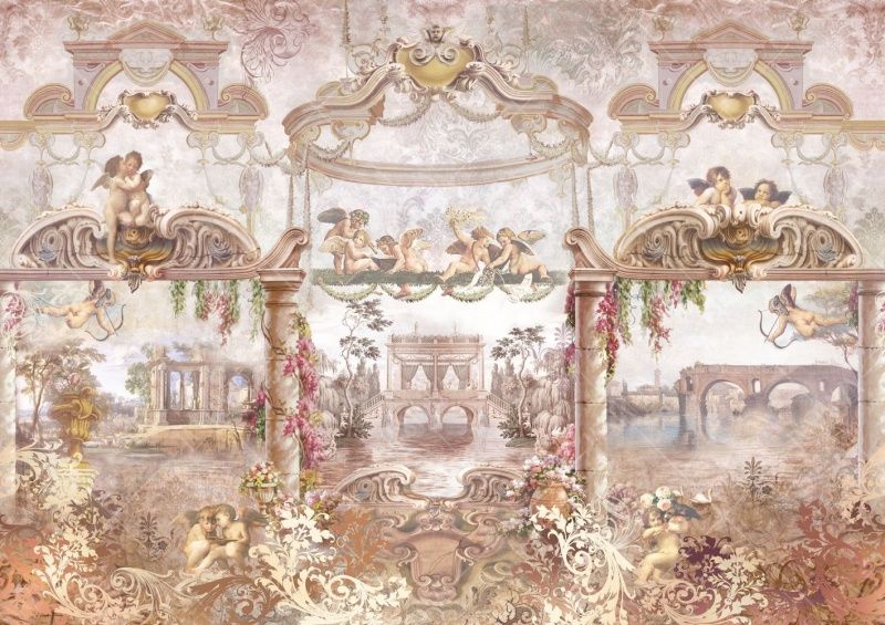 Фреска Ангелы, арки и античные развалины