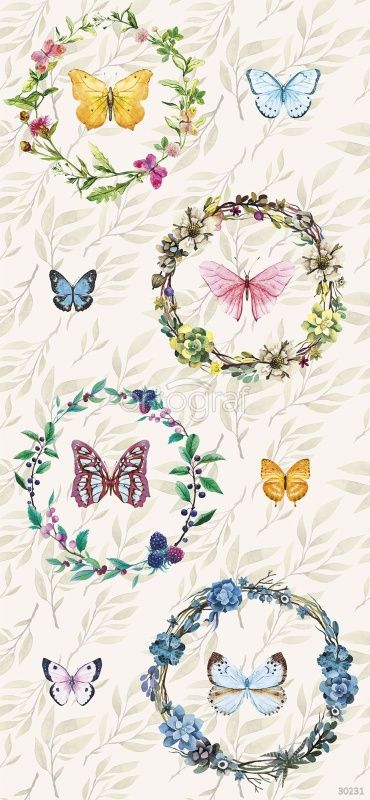 Фреска Южные бабочки и растения Art.30231