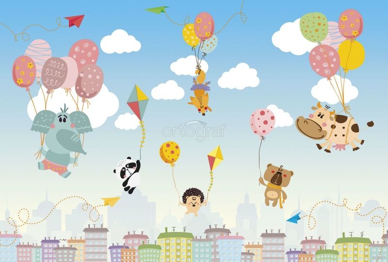 Фреска Зверушки над городом Art.32947