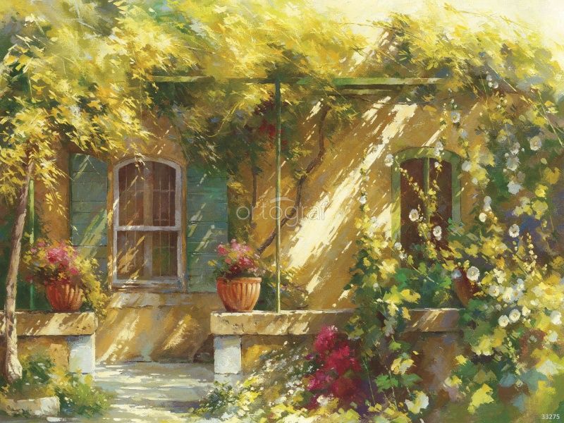 Фреска "Уютный дворик" Йоханн Мессели Art.33275