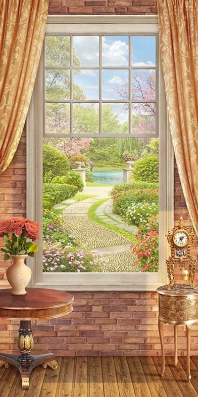 Фреска Окно с видом на парк